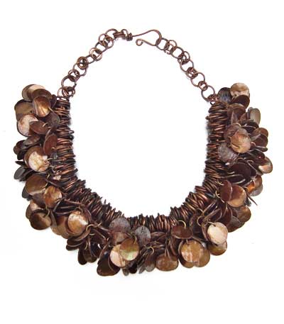Copper Mussell Shell Pailettes collar