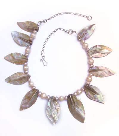 Cream Shell Leaf necklace