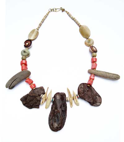 Driftwood Coral Bone and Fossil Necklace - Robinson Crusoe