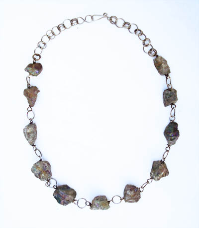 Frosted Fluorite Chunks Necklace