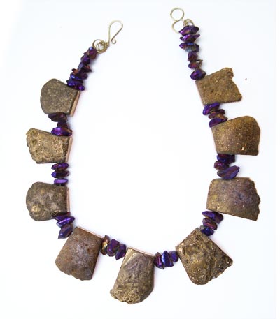 Gold and Purple Titanium Quartz Necklace