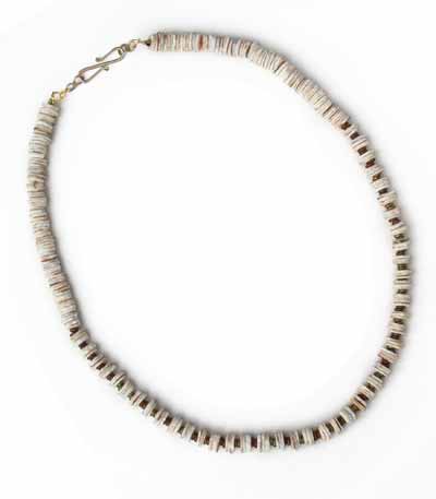 Handmade Ostrich Shell Heishi Bead Necklace