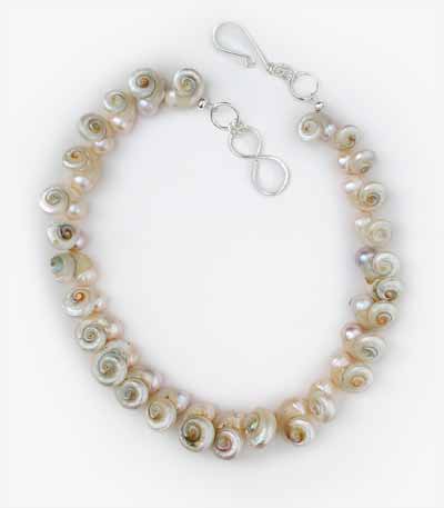 Pearly Shell And Pink Freshwater Pearl Necklace