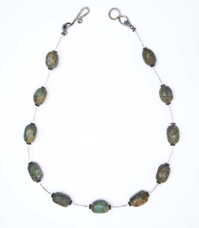 Picasso Jasper and Silver Bead Necklace