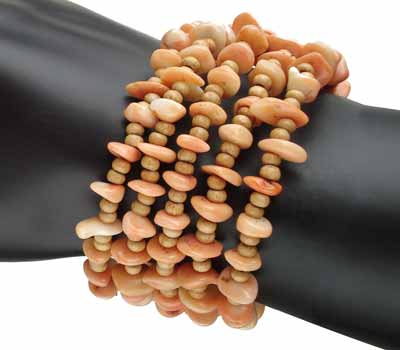 Coral And Bamboo Bracelet