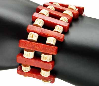 Coral and Bone Stretch Fit Cuff