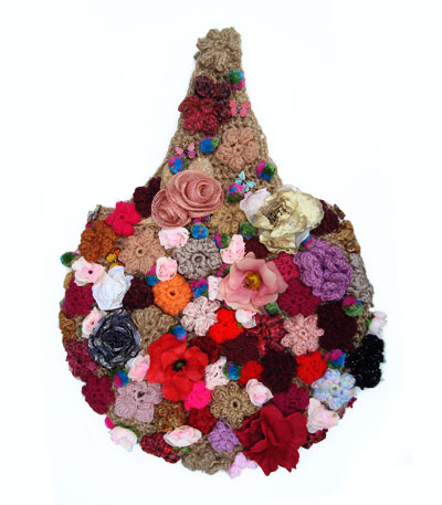 Large Crochet Sling Bag With Flowers