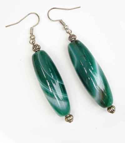 Agate Lozenge Drop Earrings