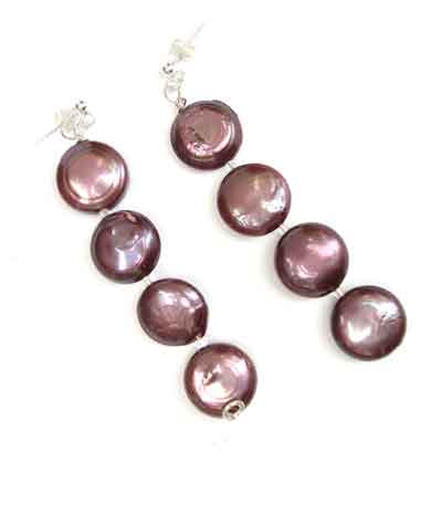 Crimson Freshwater Pearl Earrings