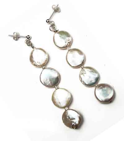 Freshwater Coin Pearl Earrings