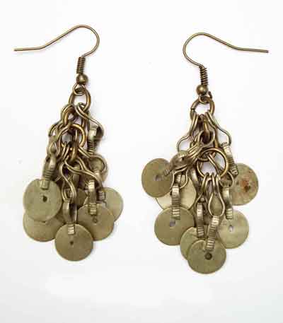 Morrocan Silver Sequin Cluster Earrings