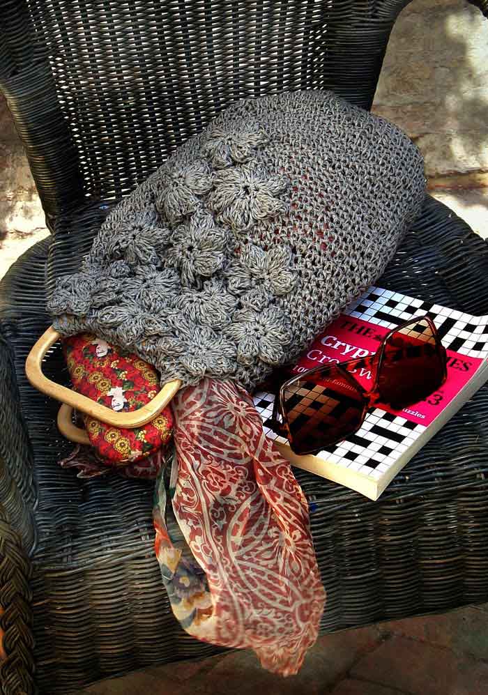 Grey Crochet Handbag