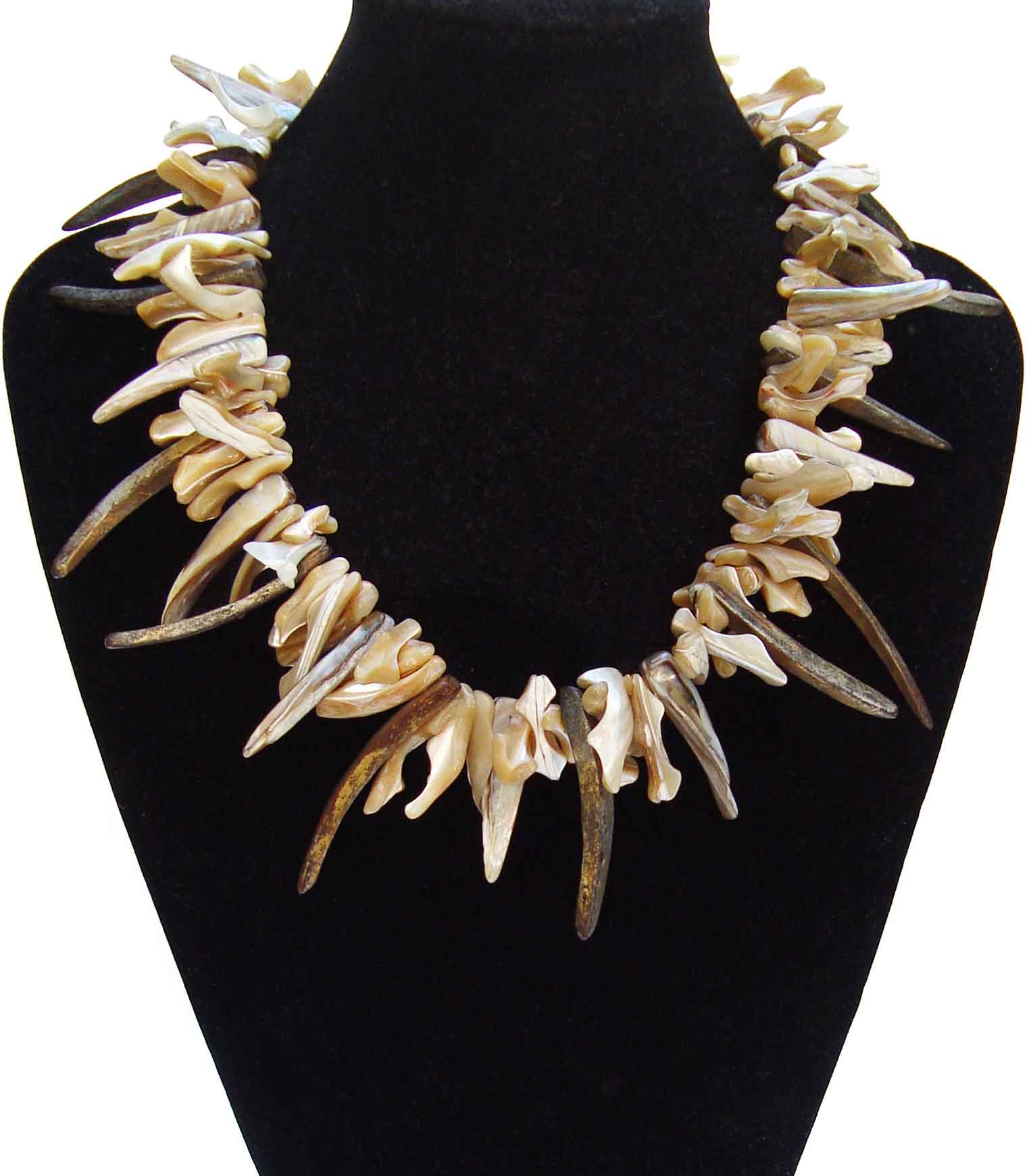 Shell and Coconut Spears Boho Necklace