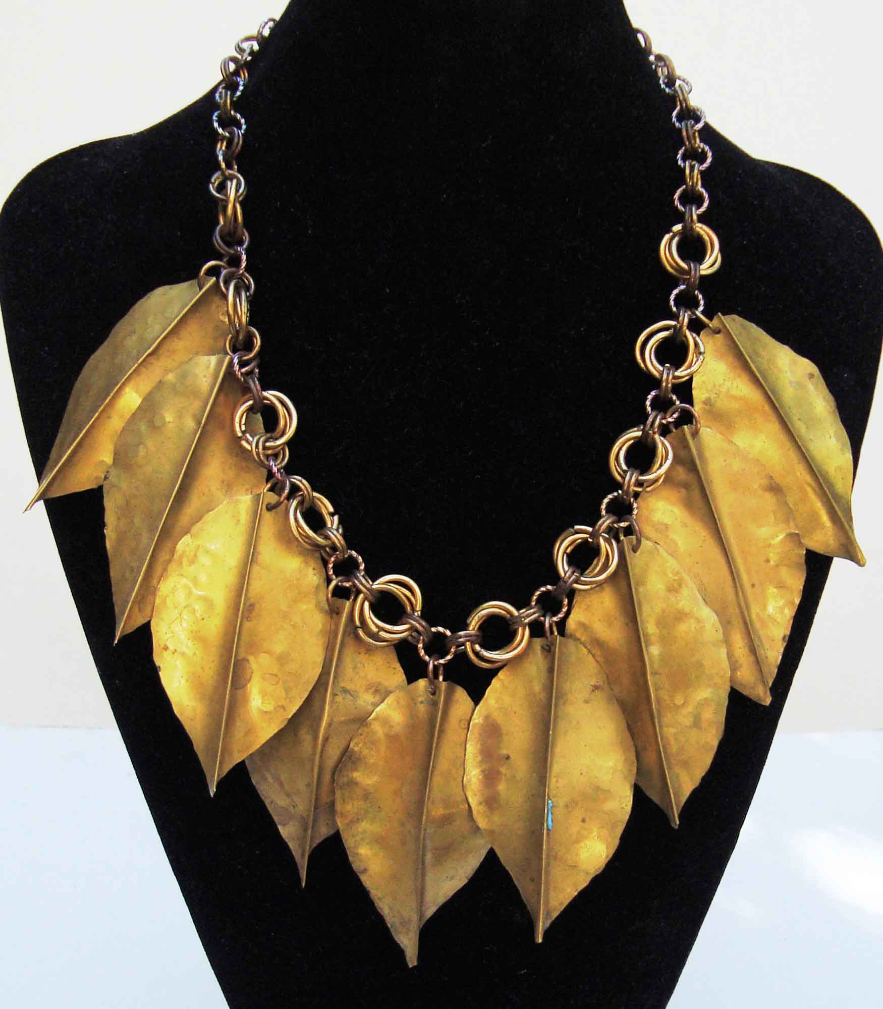 Chunky Gold Leaf Boho Necklace