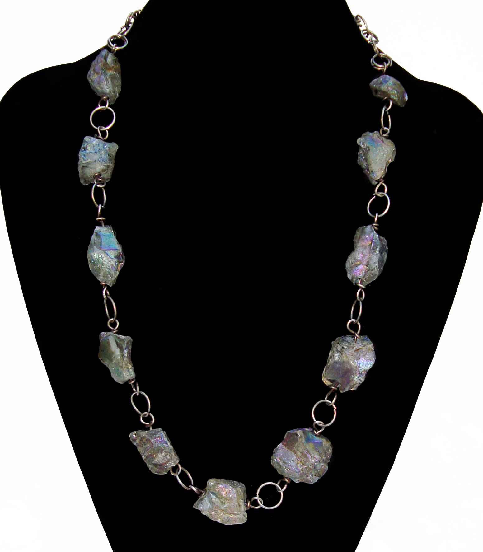 Chunky Frosted Fluorite Nugget Necklace