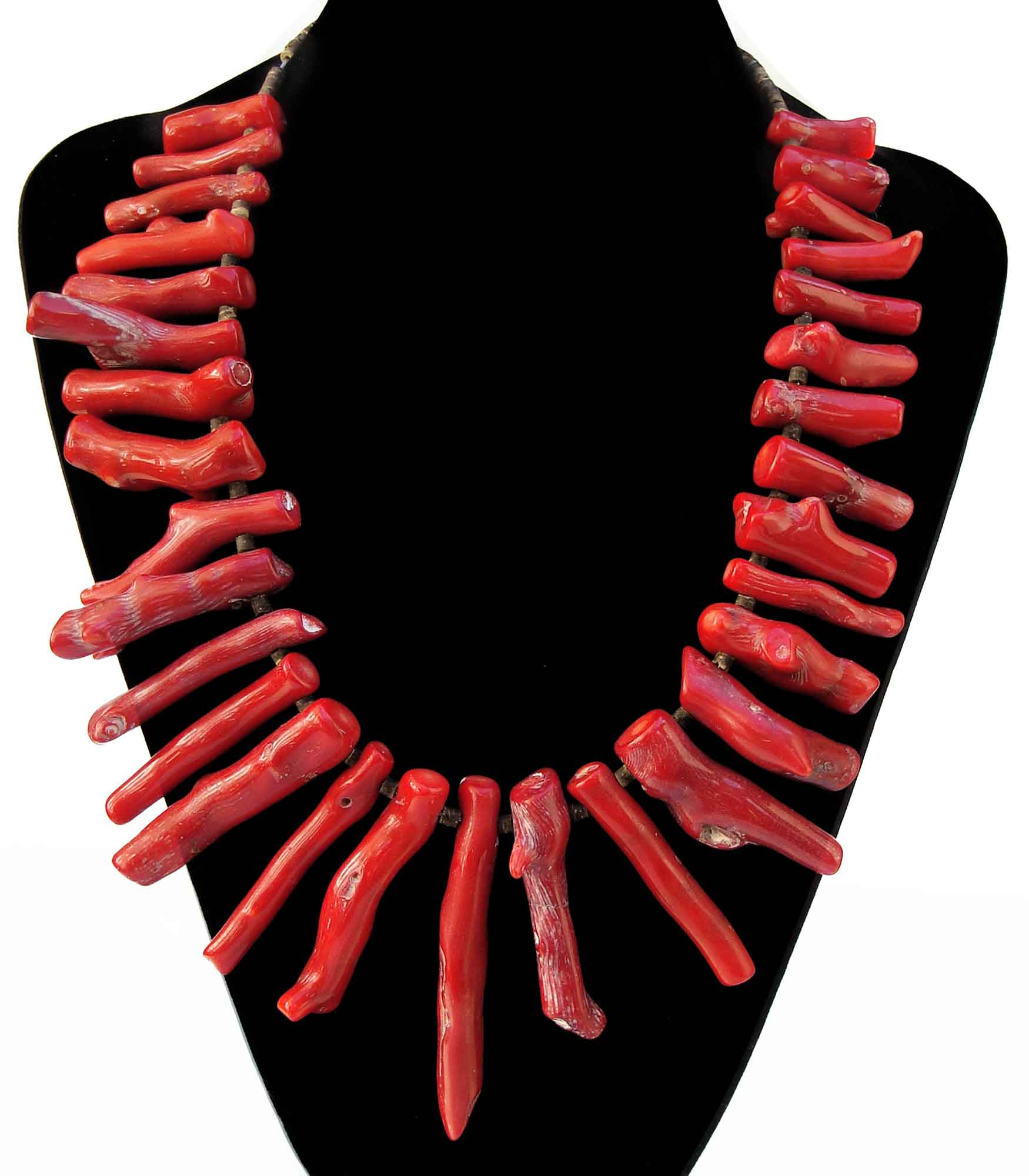 Chunky Bamboo Coral Boho Necklace