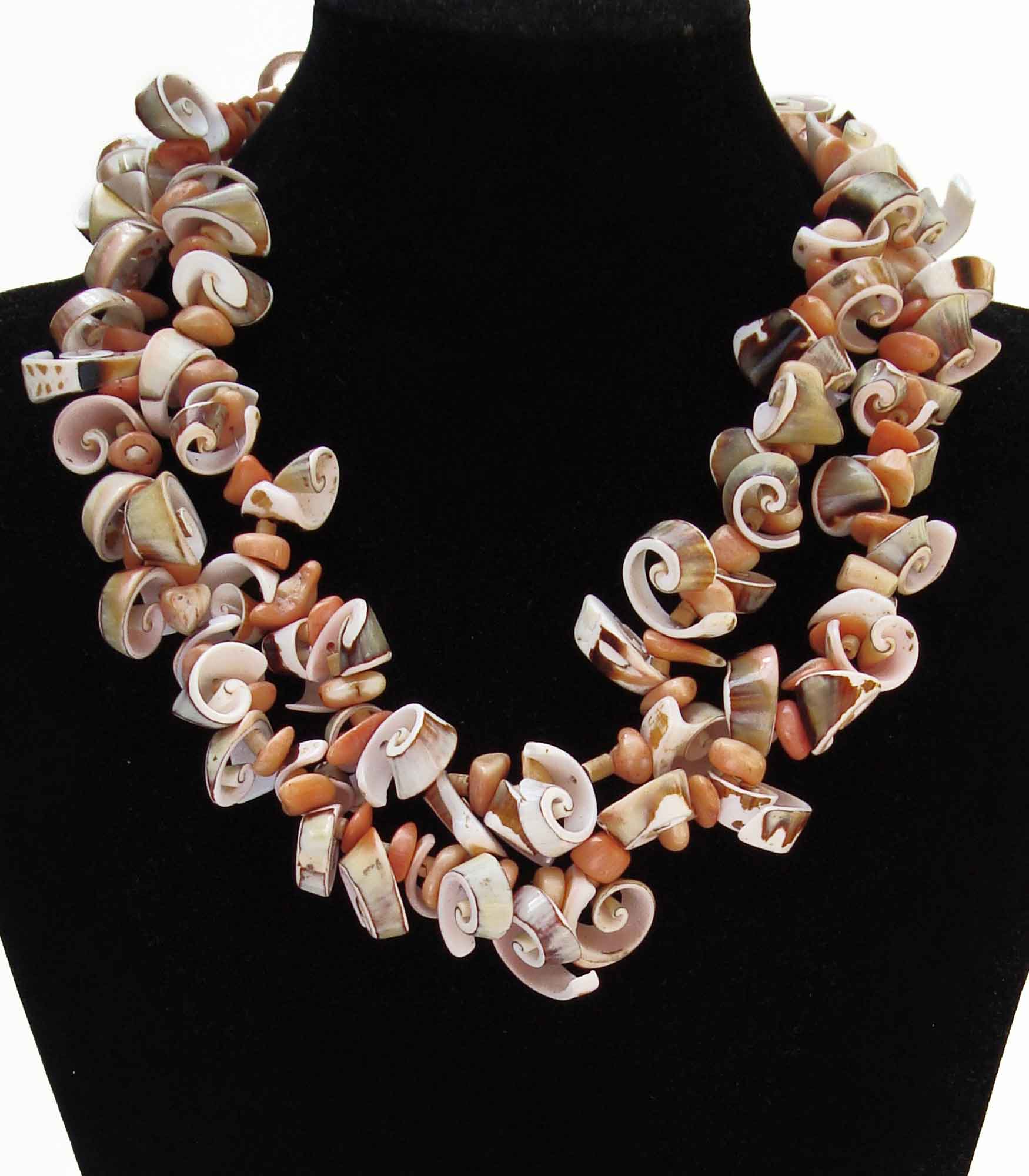Shell And Pink Coral Necklace