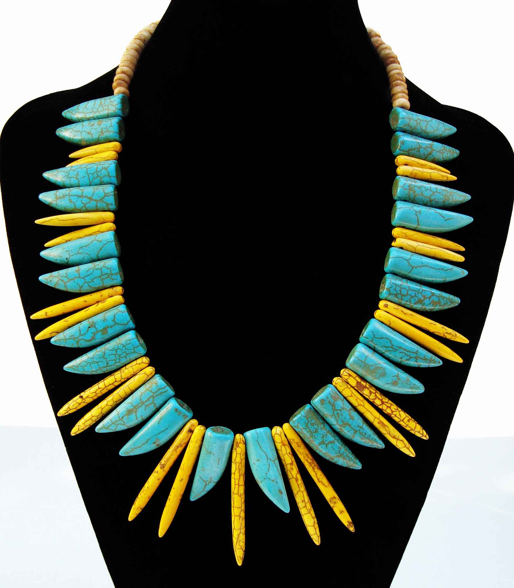 Two Colour Howlite Statement Necklace