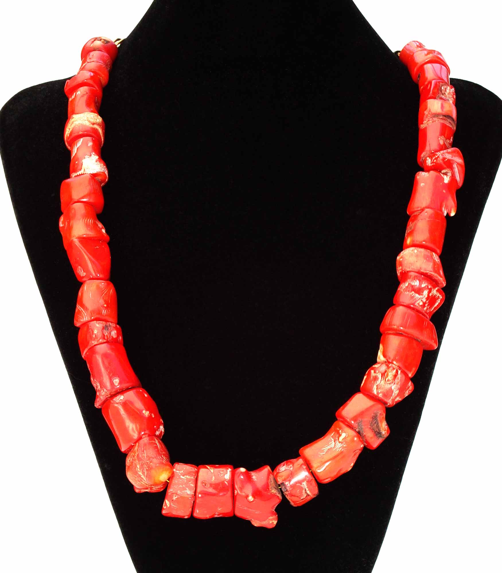 Raw Coral Chunks Necklace