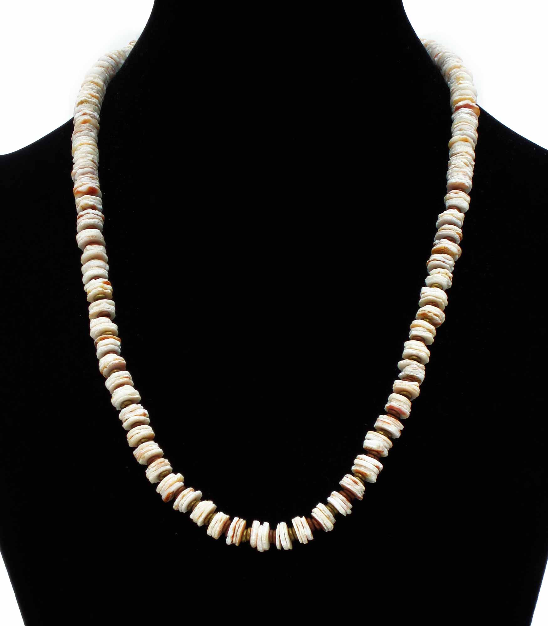 Handmade Ostrich Shell Heishi Bead Necklace