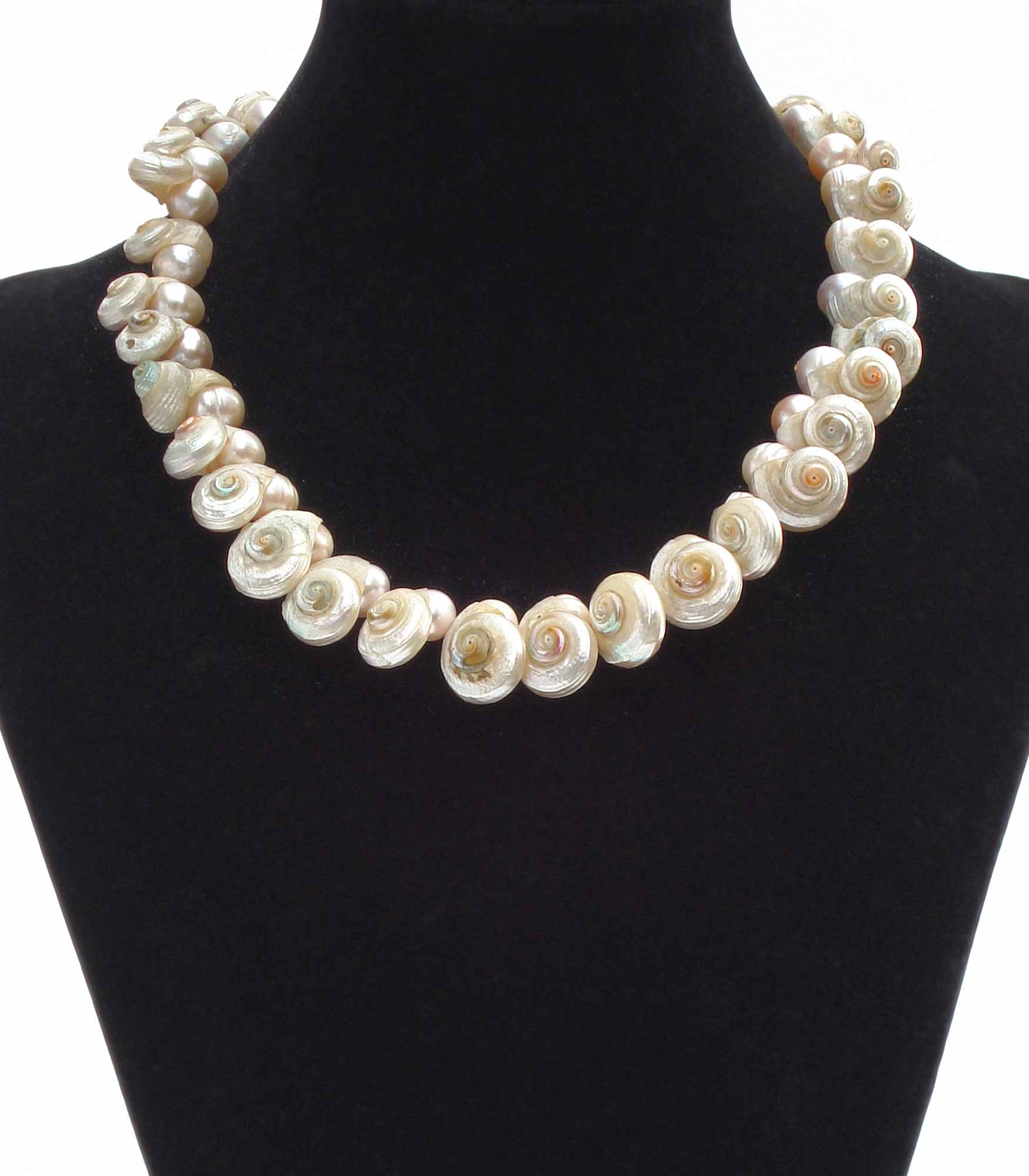 Pearly Pink Shell And Freshwater Pearl Necklace