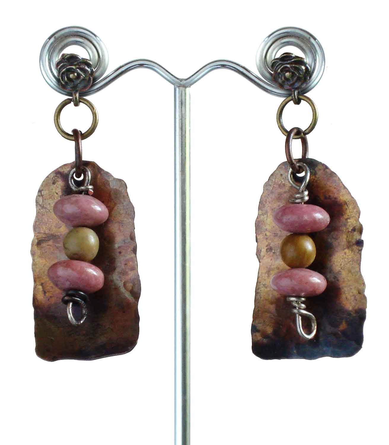 Gemstone and Copper Boho Earrings