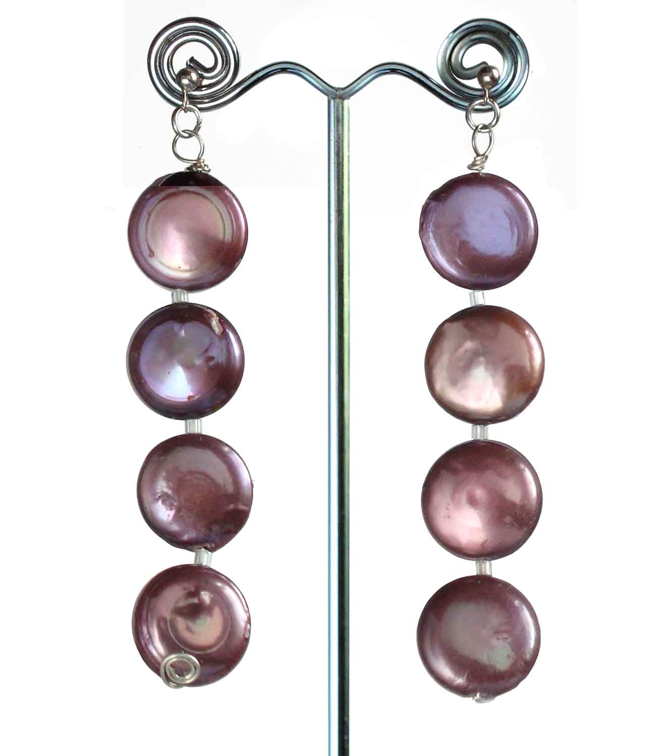 Crimson Freshwater Pearl Earrings