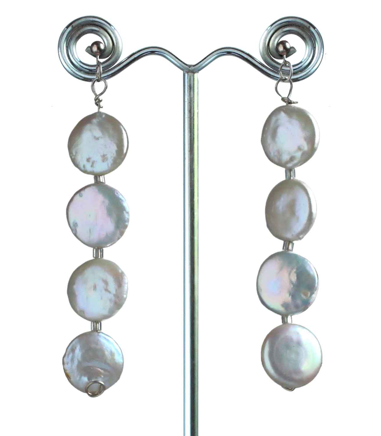 Freshwater Pearl 4 Coin Earrings