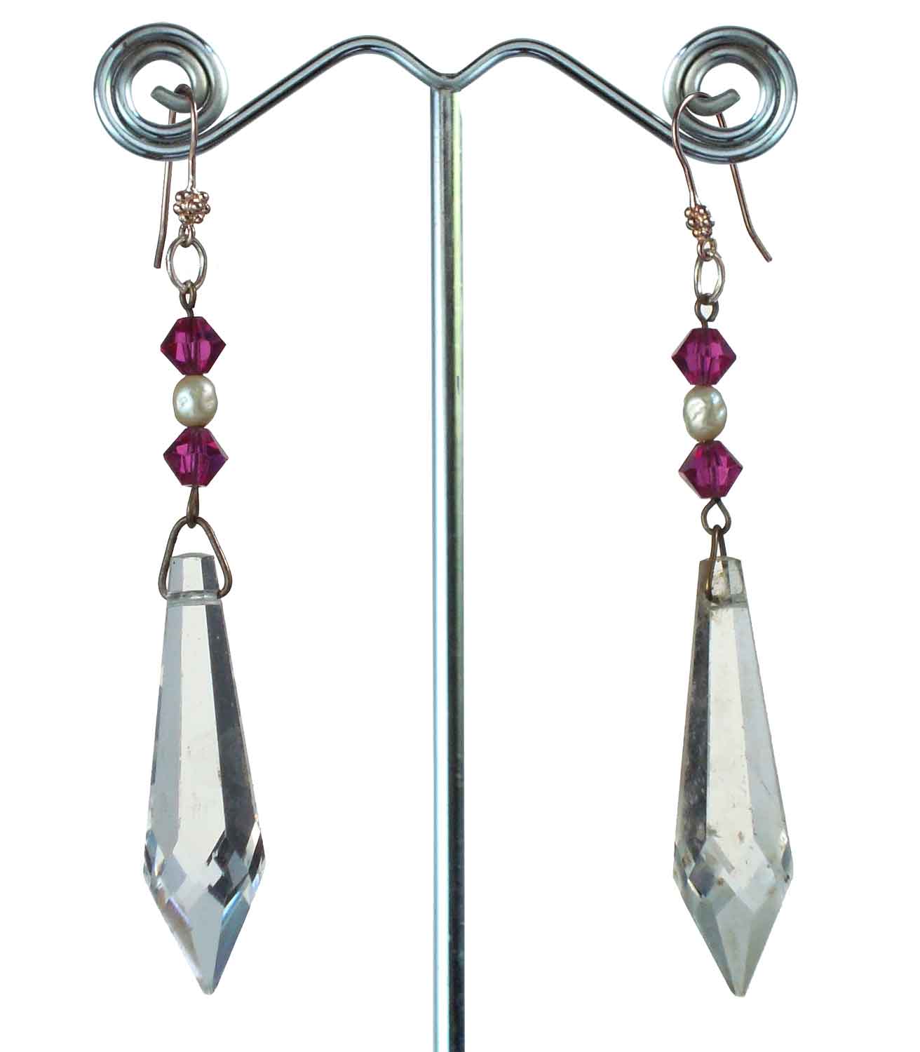 Vintage Crystal Drops And Glass Earrings