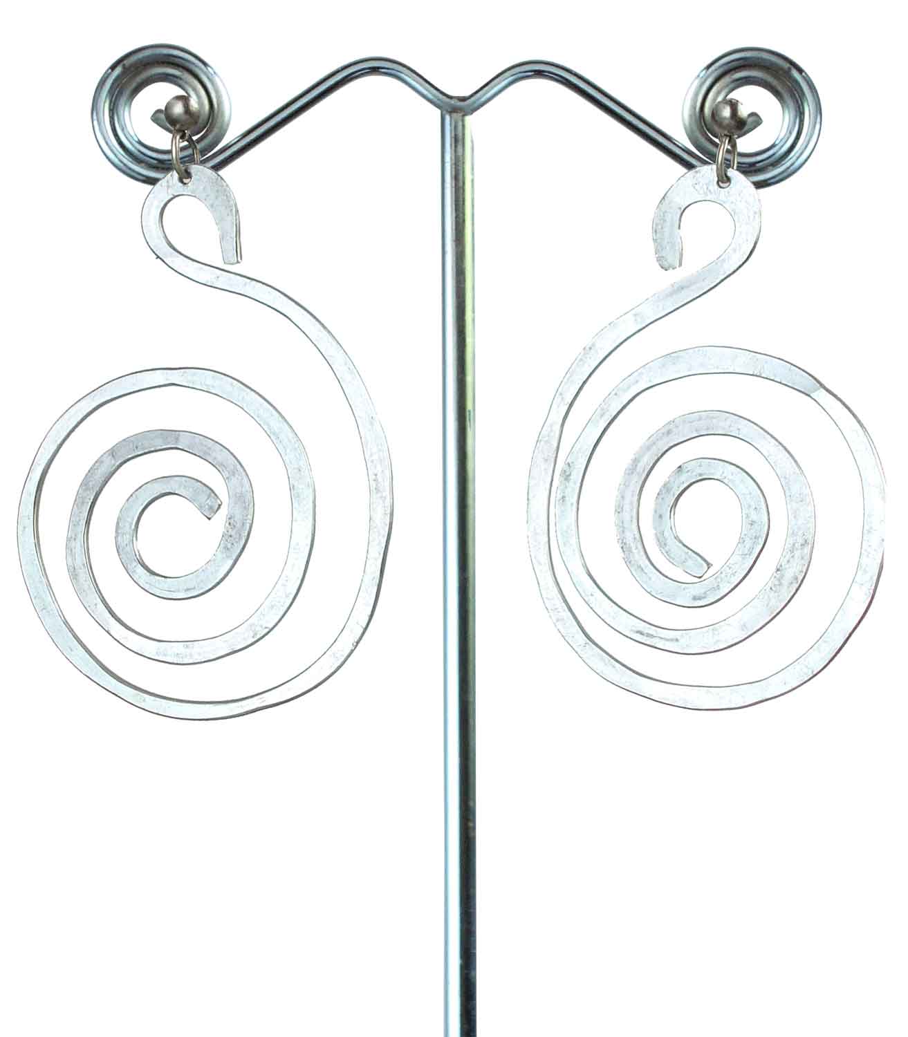 
Hammered Aluminium Spiral Earrings