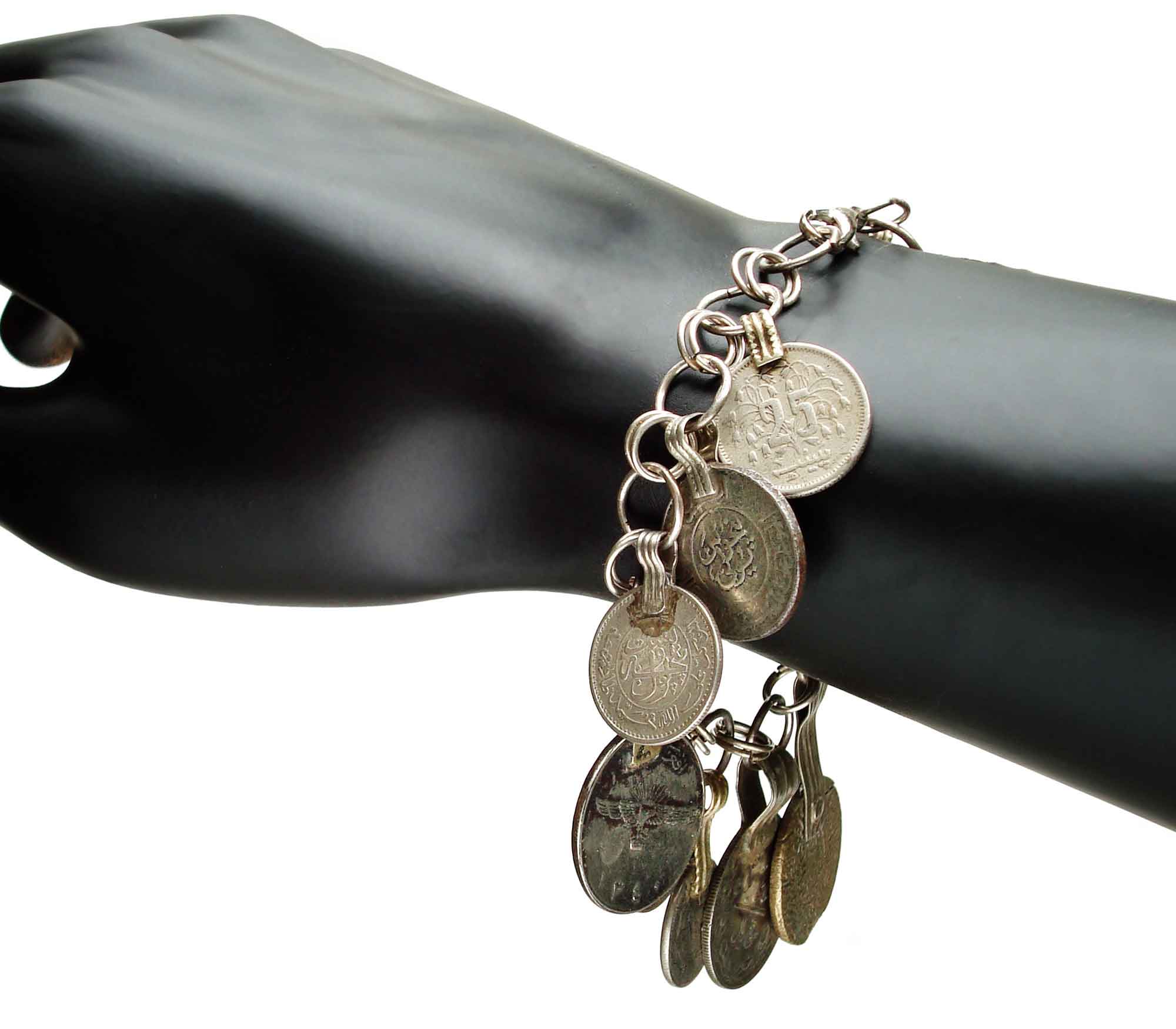 Vintage Kuchi Tribe Silver Coin Bracelet