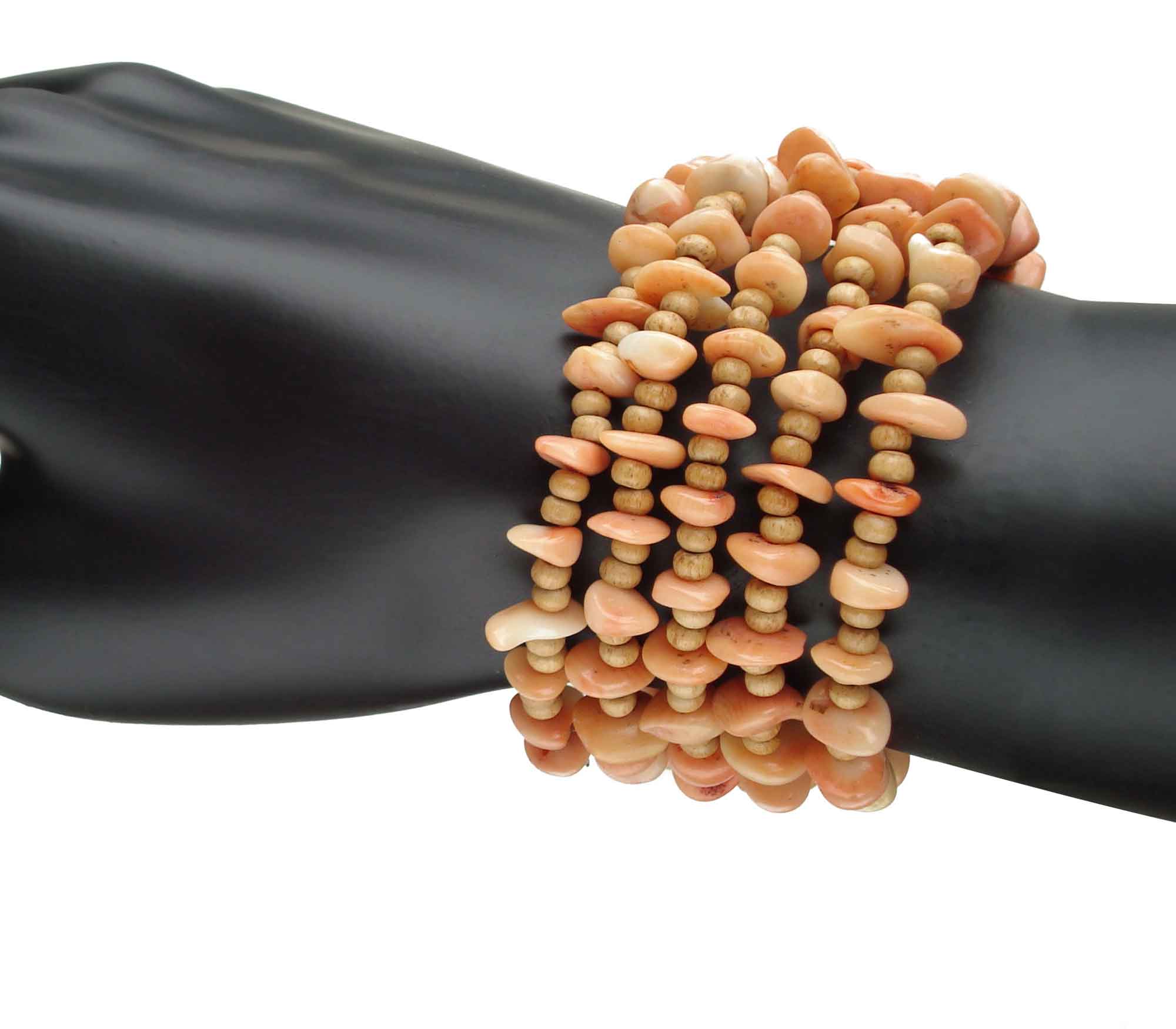 Coral And Bamboo Bracelet