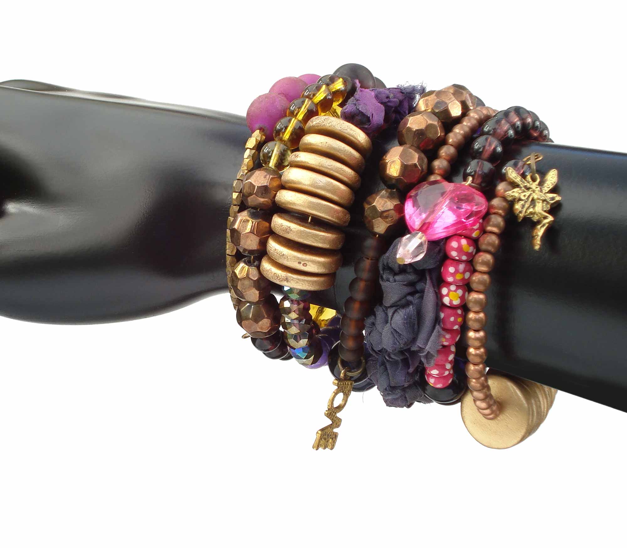 Brass 6 Bead Bracelet