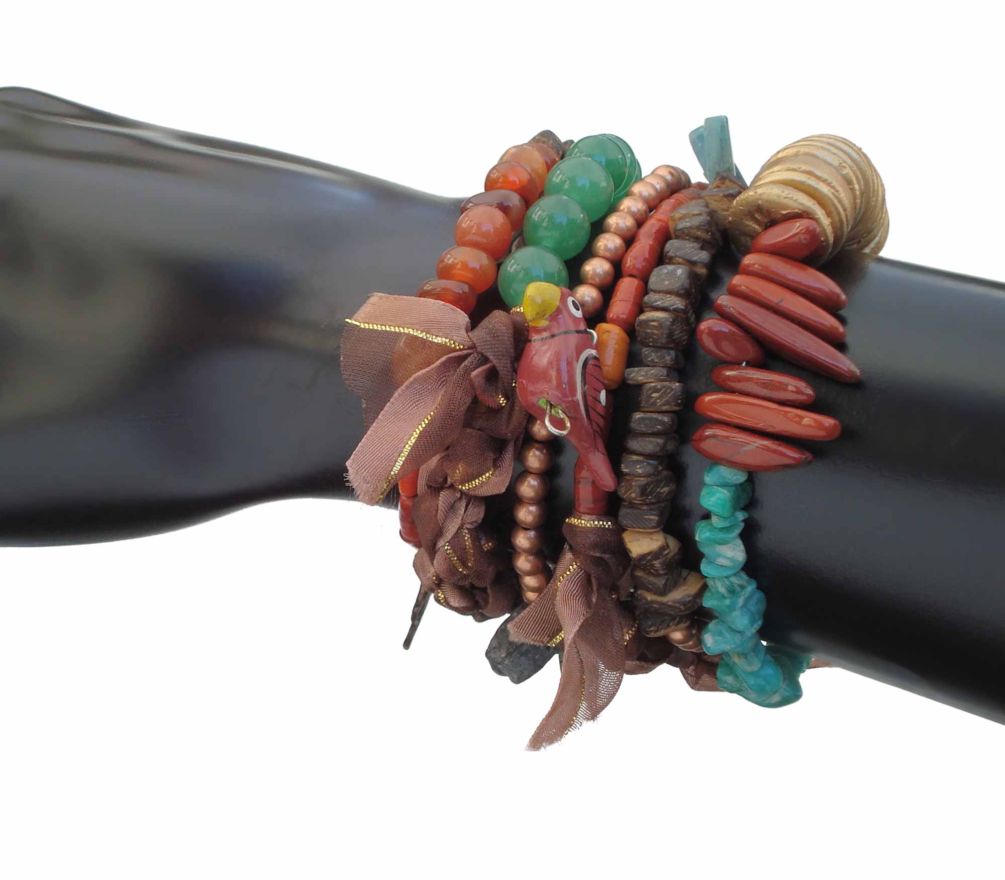 Assorted Gemstone 6 Bead Bracelet